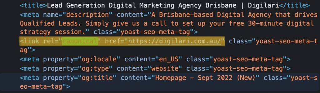 canonical tag in the http header
